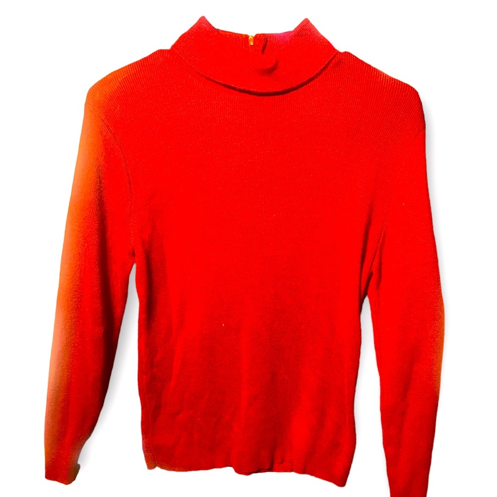 Vintage Burnt Orange Acrylic Turtle-Neck sweater